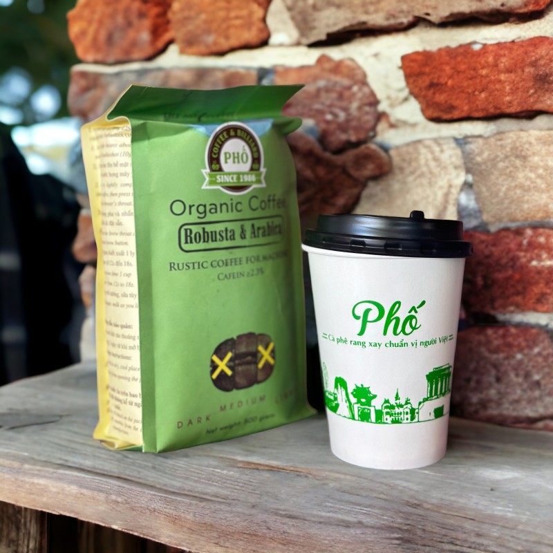 Cafe organic robusta & arabica bịch 1kg
